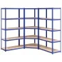 5-level shelf, 3 units, steel and plywood in blue color. by vidaXL, Industrial shelving - Ref: Foro24-3154196, Price: 147,17 ...