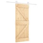 Puerta corredera con herrajes madera maciza de pino 85x210 cm