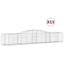 Gabion baskets 15 units, arched shape, iron, 400x50x60/80 cm. by vidaXL, Pots and planters - Ref: Foro24-3146979, Price: 1,00...
