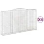 Cestas de gaviones 4 uds forma de arco hierro 400x50x220/240 cm de vidaXL, Maceteros y jardineras - Ref: Foro24-3147076, Prec...