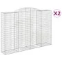 Gabion baskets 2 pcs arc shape iron 300x50x200/220 cm by vidaXL, Pots and planters - Ref: Foro24-3146791, Price: 445,33 €, Di...