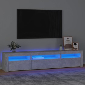 TV-Möbel mit betongrauen LED-Leuchten 195x35x40 cm von vidaXL, TV-Möbel - Ref: Foro24-3152741, Preis: 133,75 €, Rabatt: %