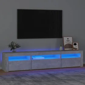 TV stand with LED lights in concrete gray 195x35x40 cm by vidaXL, TV Furniture - Ref: Foro24-3152741, Price: 135,50 €, Discou...
