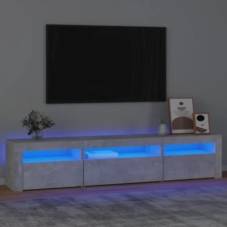 TV-Möbel mit betongrauen LED-Leuchten 195x35x40 cm von vidaXL, TV-Möbel - Ref: Foro24-3152741, Preis: 135,28 €, Rabatt: %