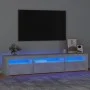 Mueble de TV con luces LED gris hormigón 195x35x40 cm de vidaXL, Muebles TV - Ref: Foro24-3152741, Precio: 135,28 €, Descuent...