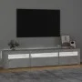 Mueble de TV con luces LED gris hormigón 195x35x40 cm de vidaXL, Muebles TV - Ref: Foro24-3152741, Precio: 135,28 €, Descuent...