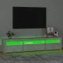 Mueble de TV con luces LED gris hormigón 195x35x40 cm de vidaXL, Muebles TV - Ref: Foro24-3152741, Precio: 135,28 €, Descuent...