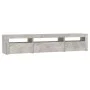 Mueble de TV con luces LED gris hormigón 195x35x40 cm de vidaXL, Muebles TV - Ref: Foro24-3152741, Precio: 135,28 €, Descuent...