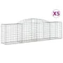 Gabion baskets 5 pcs arc shape iron 300x50x80/100 cm by vidaXL, Pots and planters - Ref: Foro24-3146686, Price: 551,08 €, Dis...