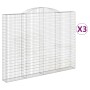 Gabion baskets 3 pcs arch shape iron 300x30x220/240 cm by vidaXL, Pots and planters - Ref: Foro24-3146630, Price: 584,08 €, D...