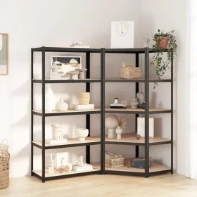Heavy duty shelves 5 levels 2 units plywood and steel by vidaXL, Industrial shelving - Ref: Foro24-3154207, Price: 164,73 €, ...