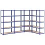 Shelving 5 levels 4 units steel and blue plywood by vidaXL, Industrial shelving - Ref: Foro24-3154197, Price: 202,05 €, Disco...