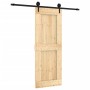 Puerta corredera con herrajes madera maciza de pino 80x210 cm