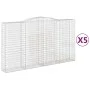 Gabion baskets 5 pcs arc shape iron 400x50x220/240 cm by vidaXL, Pots and planters - Ref: Foro24-3147077, Price: 1,00 €, Disc...