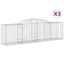Gabion baskets 3 pcs arch shape iron 300x50x80/100 cm by vidaXL, Pots and planters - Ref: Foro24-3146684, Price: 322,96 €, Di...