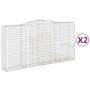 Gabion baskets 2 pcs arc shape iron 400x50x200/220 cm by vidaXL, Pots and planters - Ref: Foro24-3147061, Price: 531,47 €, Di...