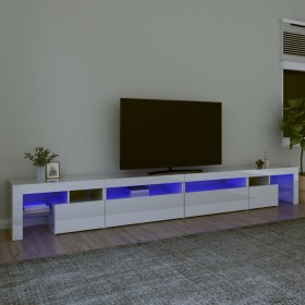 Mueble de TV con luces LED blanco brillante 290x36,5x40 cm