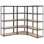 Resistant shelves 5 levels 3 units plywood and steel by vidaXL, Industrial shelving - Ref: Foro24-3154208, Price: 220,96 €, D...