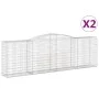 Gabion baskets 2 pcs arc shape iron 400x50x120/140 cm by vidaXL, Pots and planters - Ref: Foro24-3147009, Price: 383,59 €, Di...