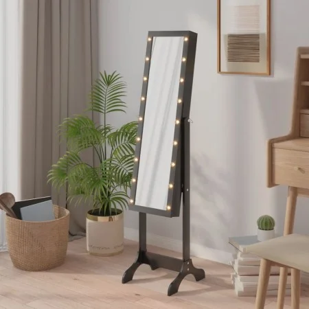 Espejo de pie con LED negro 34x37x146 cm de vidaXL, Espejos - Ref: Foro24-351767, Precio: 111,73 €, Descuento: %