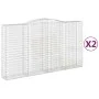 Gabion baskets 2 pcs arc shape iron 400x50x220/240 cm by vidaXL, Pots and planters - Ref: Foro24-3147074, Price: 580,06 €, Di...