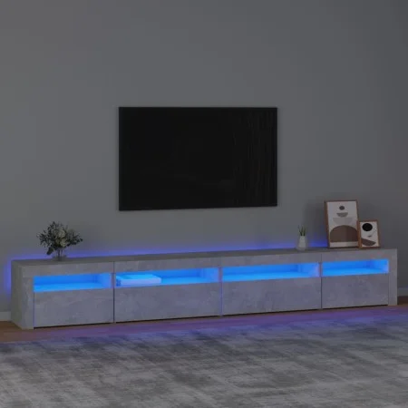 TV cabinet with LED lights concrete gray 270x35x40 cm by vidaXL, TV Furniture - Ref: Foro24-3152749, Price: 179,52 €, Discoun...