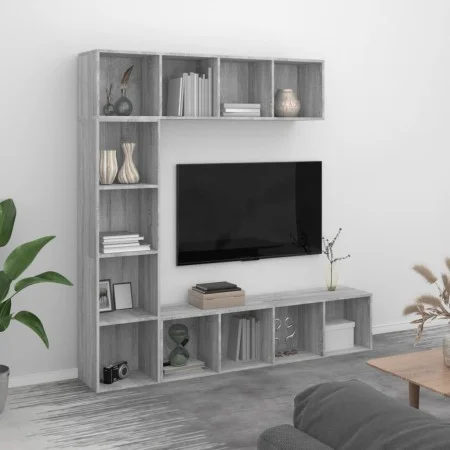 Shelving/TV cabinet set 3 pieces Sonoma gray 180x30x180 cm by vidaXL, Bookcases and shelves - Ref: Foro24-3152714, Price: 178...