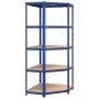 Shelving 5 levels 5 units steel and blue plywood by vidaXL, Industrial shelving - Ref: Foro24-3154198, Price: 226,86 €, Disco...