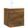 Badezimmerschrank aus geräuchertem Eichenholzwerkstoff mit Waschbecken von vidaXL, Badezimmerwaschtische - Ref: Foro24-315286...