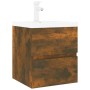 Smoked oak engineered wood bathroom cabinet with sink by vidaXL, bathroom vanities - Ref: Foro24-3152861, Price: 163,48 €, Di...