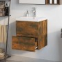 Smoked oak engineered wood bathroom cabinet with sink by vidaXL, bathroom vanities - Ref: Foro24-3152861, Price: 163,48 €, Di...