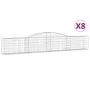 Gabion baskets 8 pcs arch shape iron 400x30x60/80 cm by vidaXL, Pots and planters - Ref: Foro24-3146846, Price: 784,84 €, Dis...