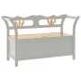 Banco madera maciza de abeto gris 107x45x75,5 cm de vidaXL, Bancos para recibidores y almacenamiento - Ref: Foro24-351775, Pr...