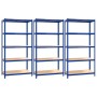 5-stöckiges Regal 3 Stück Stahl und blaues Sperrholz von vidaXL, Industrieregale - Ref: Foro24-3154175, Preis: 132,46 €, Raba...