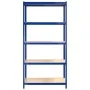 Shelving 5 levels 2 units steel and blue plywood by vidaXL, Industrial shelving - Ref: Foro24-3154195, Price: 123,46 €, Disco...