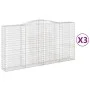 Gabion baskets 3 pcs arch shape iron 400x50x200/220 cm by vidaXL, Pots and planters - Ref: Foro24-3147062, Price: 786,81 €, D...