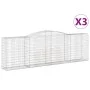Gabion baskets 3 units, arched shape, iron, 400x50x120/140 cm by vidaXL, Pots and planters - Ref: Foro24-3147010, Price: 531,...