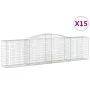 Gabionenkörbe, 15 Stück, Bogenform aus Eisen, 400 x 50 x 100/120 cm von vidaXL, Töpfe und Pflanzgefäße - Ref: Foro24-3147005,...