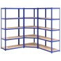 Regal 5 Ebenen, 3 Einheiten, Stahl und blaues Sperrholz von vidaXL, Industrieregale - Ref: Foro24-3154184, Preis: 160,03 €, R...