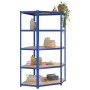 Estantería 5 niveles 3 uds acero y madera contrachapada azul de vidaXL, Estanterías industriales - Ref: Foro24-3154184, Preci...