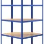 Estantería 5 niveles 3 uds acero y madera contrachapada azul de vidaXL, Estanterías industriales - Ref: Foro24-3154184, Preci...