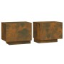 Mesita de noche madera contrachapada roble ahumado 100x35x40 cm de vidaXL, Mesitas de noche - Ref: Foro24-3152832, Precio: 53...