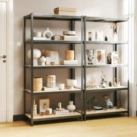 Sturdy 5-level shelves, 2 units, plywood and steel by vidaXL, Industrial shelving - Ref: Foro24-3154204, Price: 117,49 €, Dis...