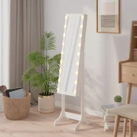 Standing mirror with white LED 34x37x146 cm by vidaXL, Mirrors - Ref: Foro24-351766, Price: 133,60 €, Discount: %