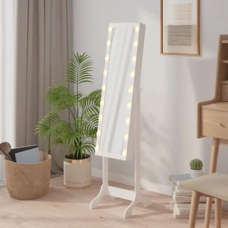 Standing mirror with white LED 34x37x146 cm by vidaXL, Mirrors - Ref: Foro24-351766, Price: 133,60 €, Discount: %