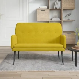 Yellow velvet bench 108x79x79 cm by vidaXL, Banks - Ref: Foro24-351420, Price: 137,40 €, Discount: %