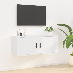 Glänzend weißer Wand-TV-Schrank 100 x 34,5 x 40 cm von vidaXL, TV-Möbel - Ref: Foro24-816634, Preis: 79,28 €, Rabatt: %