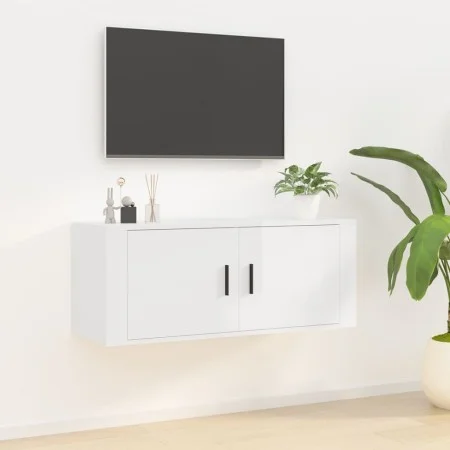 Glossy white wall TV cabinet 100x34.5x40 cm by vidaXL, TV Furniture - Ref: Foro24-816634, Price: 78,06 €, Discount: %