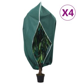 Cubiertas para plantas con cremallera 4 uds 70 g/m² 1x1,55 m