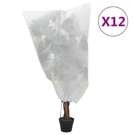 Cubiertas para plantas con cordón 12 uds 70 g/m² 0,8x0,8 m